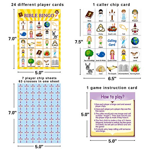 Bible Bingo Game for 24 Players Kids Church