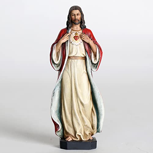 Catholic Sacred Heart of Jesus Statue, Hand Painted