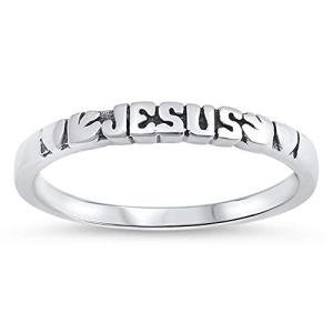 Jesus Dove Heart Stacking Ring .925 Silver Size 9