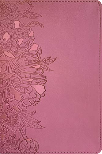 NLT Giant Print Holy Bible: Peony Pink LeatherLike