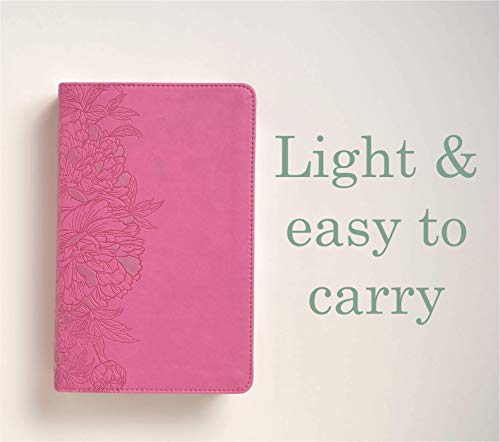 NLT Giant Print Holy Bible: Peony Pink LeatherLike