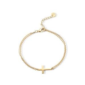 PAVOI Gold Plated Cross Bracelet | Simple Jewelry