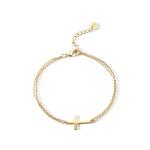PAVOI Gold Plated Cross Bracelet | Simple Jewelry
