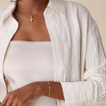 PAVOI Gold Plated Cross Bracelet | Simple Jewelry