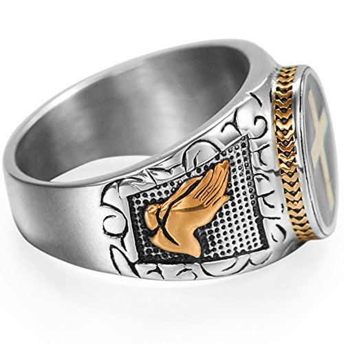 Stainless Steel Jesus Cross Ring for Religious Events