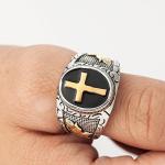 Stainless Steel Jesus Cross Ring for Religious Events