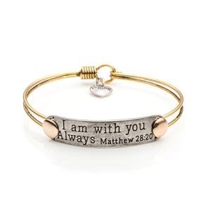 Vintage Brass Friendship Bangle with Bible Verse