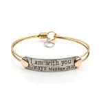 Vintage Brass Friendship Bangle with Bible Verse