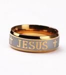 Stainless Steel Jesus Cross Ring - Size 6-14