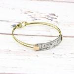 Vintage Brass Friendship Bangle with Bible Verse