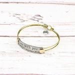 Vintage Brass Friendship Bangle with Bible Verse