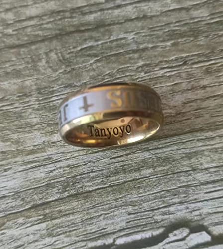 Stainless Steel Jesus Cross Ring - Size 6-14