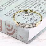 Vintage Brass Friendship Bangle with Bible Verse