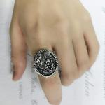 Men's Jesus Head Ring Religious Signet Amulet Baptism Hip Hop Biker Jewelry