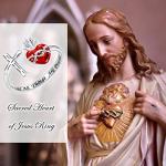 Jesus Sacred Heart Cross Ring - Sterling Silver