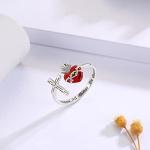 Jesus Sacred Heart Cross Ring - Sterling Silver