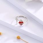 Jesus Sacred Heart Cross Ring - Sterling Silver
