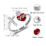 Jesus Sacred Heart Cross Ring - Sterling Silver