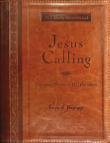 Large Text Brown Leathersoft Bible: Enjoy Peaceful Presence