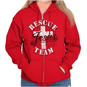 Jesus Rescue Team Cross Zip-Up Hoodie for All