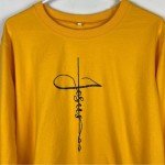 Jesus Graphic Crewneck Sweater for Women