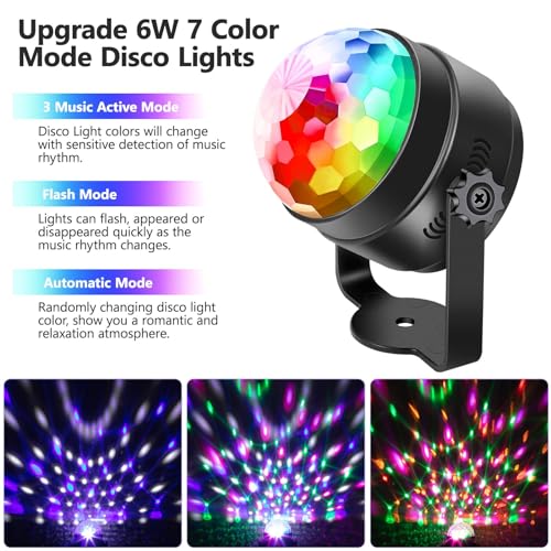 Litake Sound Activated DJ Disco Lights 2 Pack