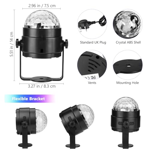 Litake Sound Activated DJ Disco Lights 2 Pack