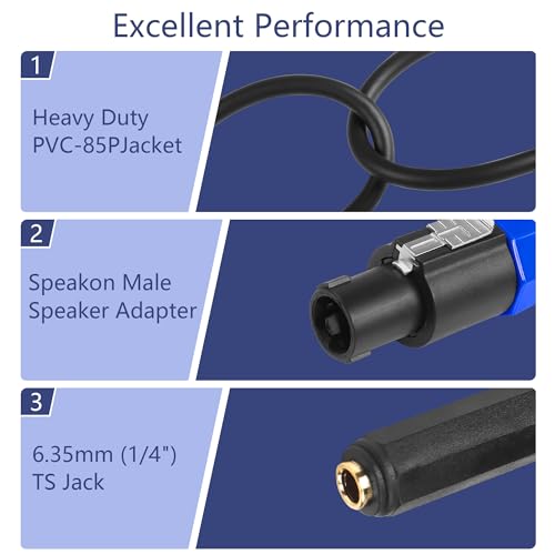 CERRXIAN Speakon to 1/4" Mono Speaker Cable