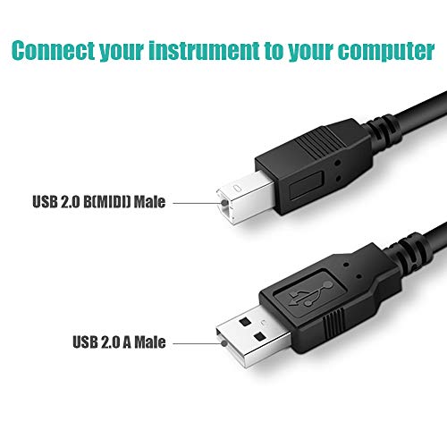 Ancable 3FT USB B MIDI Cable for Instruments