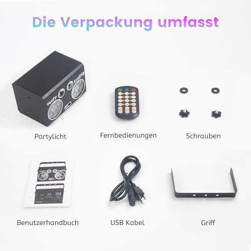 Sound-Activated DJ Disco Lights with Remote Control