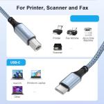 1M USB A & C to USB-B Cable Adapter