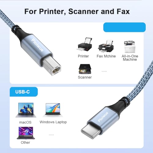 1M USB A & C to USB-B Cable Adapter