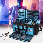 Large DJ Cable Bag with Padded Bottom & Dividers