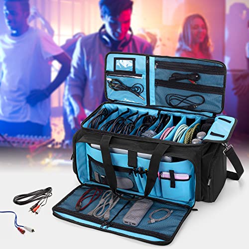 Large DJ Cable Bag with Padded Bottom & Dividers