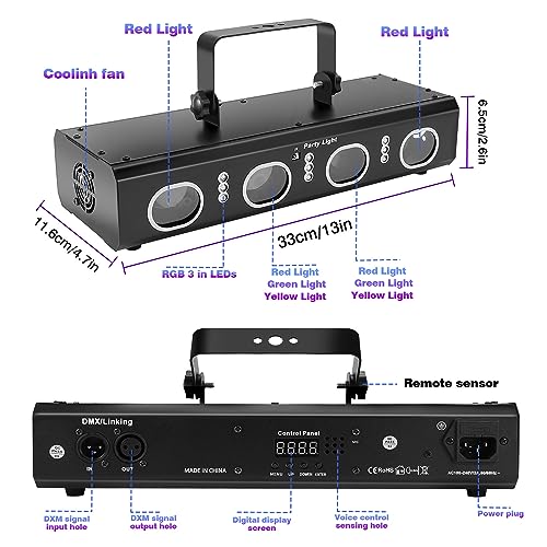 RGBW Sound Activated DJ Disco Light Projector