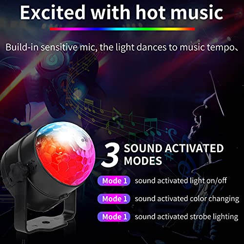 4-Pack Remote Control Sound Activated Party Lights