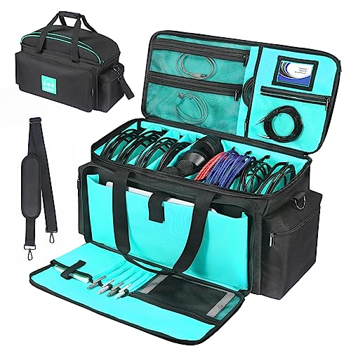 OUKNAK DJ Gig Bag with Padded Bottom and Dividers