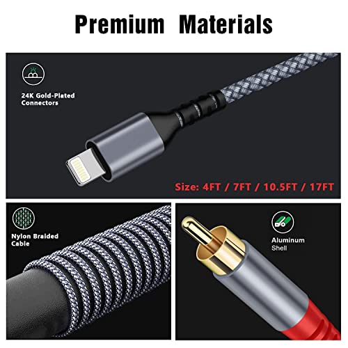 iPhone to RCA Audio Aux Cable 1.2m