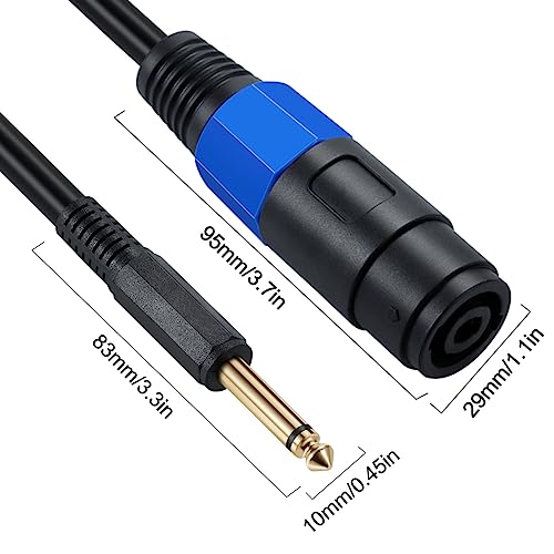 Speakon to 1/4" Mono Speaker Cable 50cm