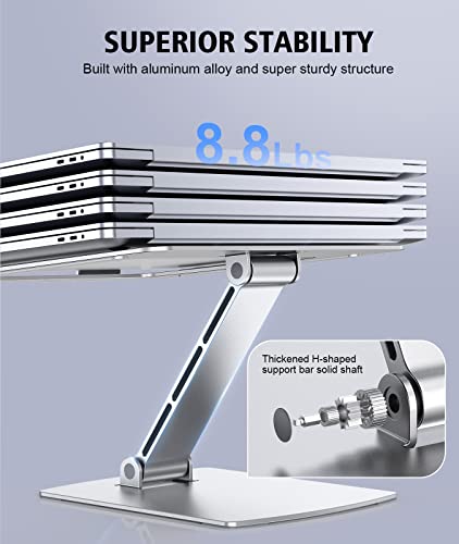 Adjustable Ergonomic Laptop Stand for DJs - Silver