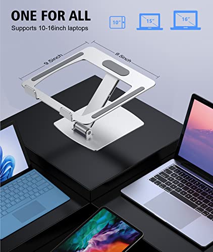 Adjustable Ergonomic Laptop Stand for DJs - Silver