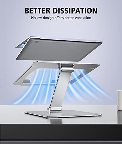 Adjustable Ergonomic Laptop Stand for DJs - Silver