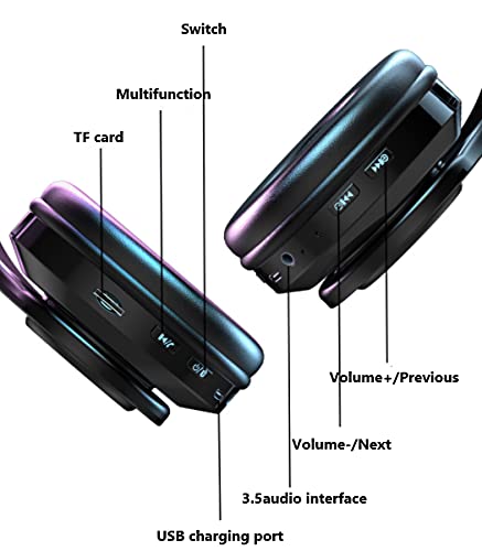 MUARRON Bluetooth Headphones with Colorful Lights