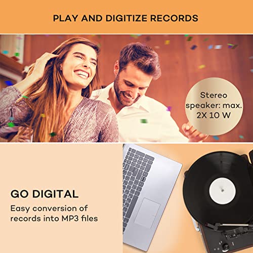 Auna Retro Vinyl Record Player with Speakers