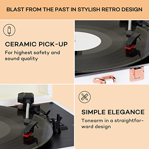 Auna Retro Vinyl Record Player with Speakers