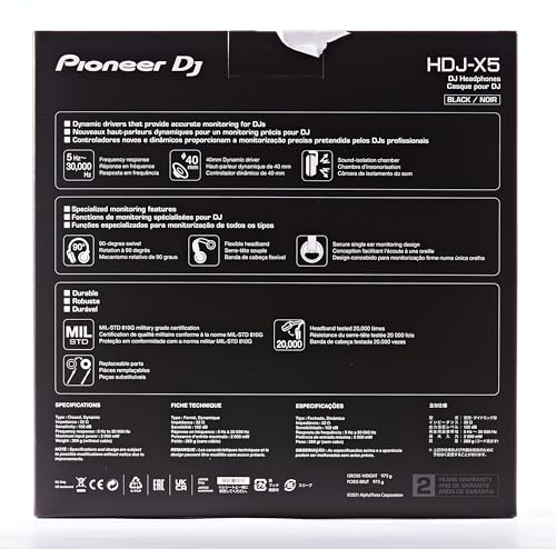 Pioneer HDJ-X5-K Black DJ Headphones