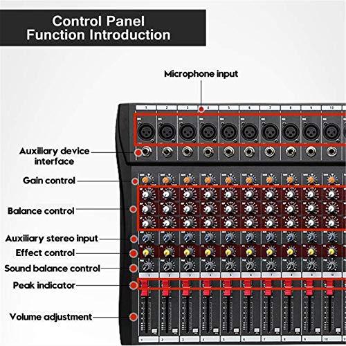 Compact Bluetooth USB DJ Mixing Console, 6-16 Channels