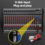 Compact Bluetooth USB DJ Mixing Console, 6-16 Channels