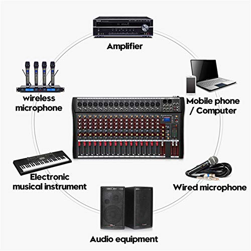 Compact Bluetooth USB DJ Mixing Console, 6-16 Channels