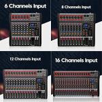 Compact Bluetooth USB DJ Mixing Console, 6-16 Channels